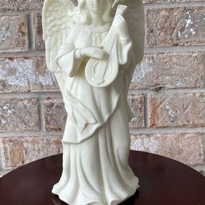 Vintage Partylite Porcelain Mandolin Angel Candle Holder